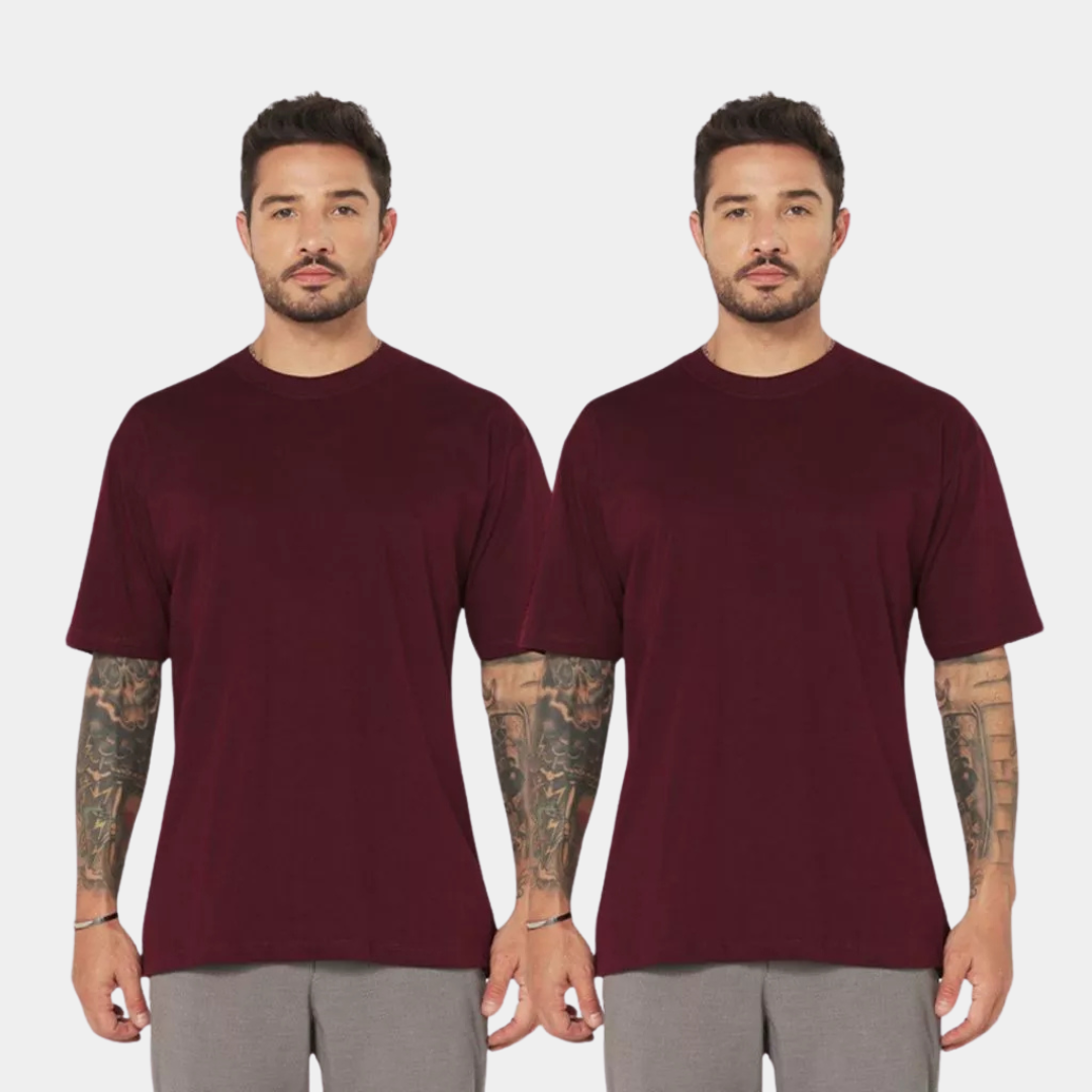 Kit 2 Camisetas Básicas Oversized Streetwear 